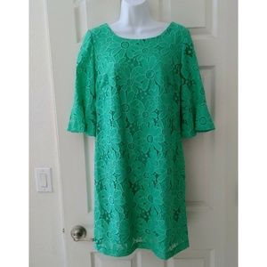 Sandra Darren Green Lace Dress S or 10 P